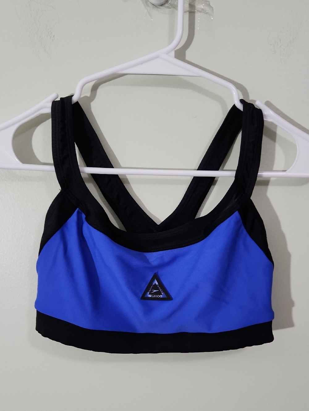 Speedo Blue & Black Athletic Sports Bra
